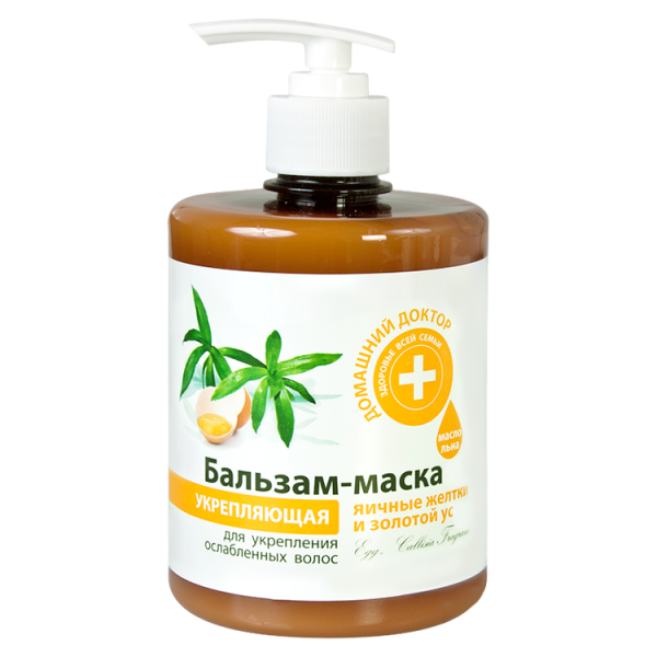 Μάσκα (Balm-Mask) για μαλλιά "Home Doctor" κρόκοι αυγών και χρυσό μουστάκι, συσφικτική, 500 ml-f