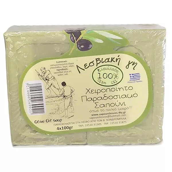 Πράσινο σαπούνι από ελαιόλαδο 4x100g