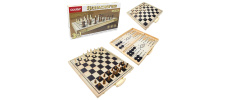 Σετ 3 παιχνιδιών σε 1 σκάκι, ντάμα,τάβλι (Набор 3 в 1 шахматы, шашки, нарды, дерево, доска)