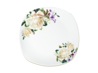 Πιάτο από πορσελάνη με σχέδιο "Λευκά τριαντάφυλλα" D-26 cm