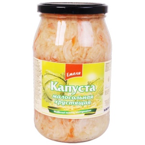 Λάχανο τουρσί με καρότο "Kapusta" 900ml (Капуста малосол.хрустящая)
