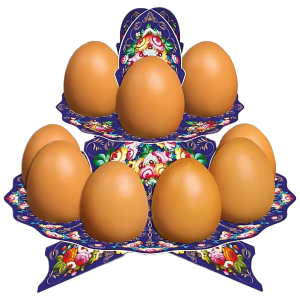 Διακοσμητική βάση για 12 αυγά από χαρτόνι (Декоративная подставка для 12 яиц - Хохлома из картона) 