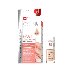 EVELINE Nail Therapy 6 in1 Care & Colour Nail Conditioner Nude (Средство для ухода за ногтями Eveline Cosmetics Nail Therapy Professional 6 в 1 Care & Colour концентрированное, придающее цвет Nude) 5ml