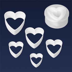 Φόρμα πλαστική για μπισκότα σε σχέδιο Καρδιάς 5 τεμάχια "Набор формочек для печенья (5 шт.), из высококачественного пластика"