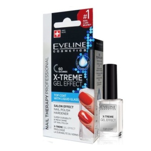 Eveline X-Treme Gel Effect Top Coat Nail Polish with Liquid Glass complex, 12ml