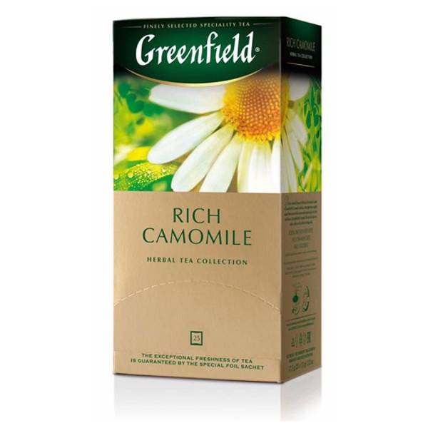 Τσάι Herbal Collection "Greenfield" Rich Chamomile (Чай Гринфилд рич камомайл) 25τεμ x 2g